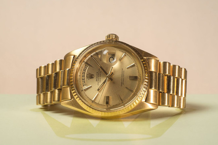Năm 2019, Jack Nicklaus Rolex Ref. 1803 được định giá 1,22 triệu USD (27,6 tỷ đồng) khi nó được bán đấu giá tại Nhà đấu giá Phillips. Rolex đã tặng chiếc Day-Date bằng vàng này cho tay golf huyền thoại Jack Nicklaus vào năm 1967. Ảnh: Digital
