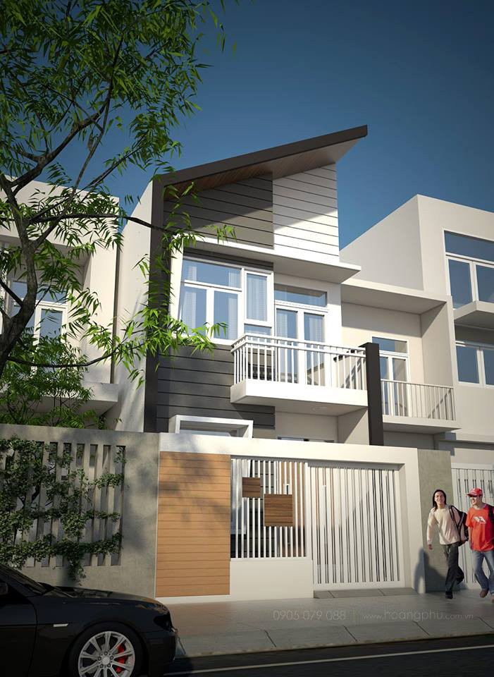 Lấy kết cấu vuông vắn làm điểm nhấn đặc biệt song căn nhà cũng hút mắt người đối mặt bởi mái xéo mới lạ. Ảnh: Hoangphu