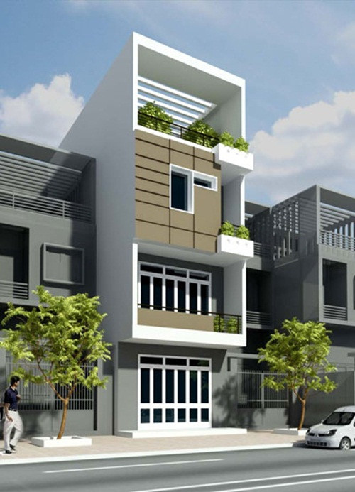 Trên mảnh đất 5x12m, ngôi nhà 3 tầng có tầng một để kinh doanh. Tầng 2,3 là không gian sinh hoạt của gia đình. Ảnh: Anthuanphuoc.