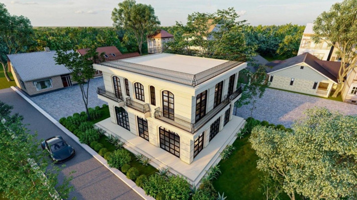 Biệt thự của Quỳnh Lương thiết kế theo phong cách bán minimal (tối giản) kết hợp Indochine (Đông Dương). Ảnh: Ảnh: FB Quỳnh Lương