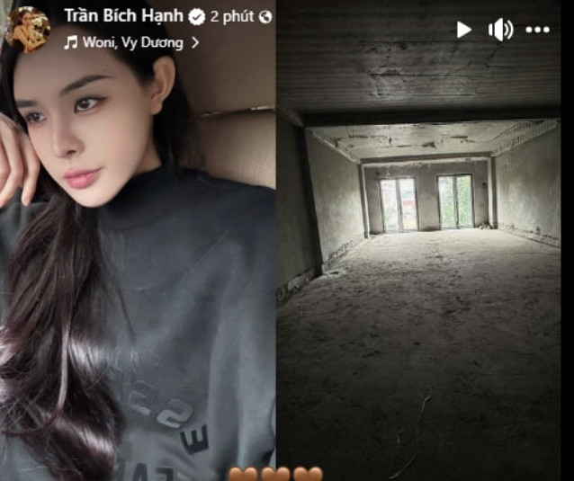 Hồi đầu năm nay, Bích Hạnh gây xôn xao khi đi xem nhà tại Hà Nội. Ảnh: FBNV