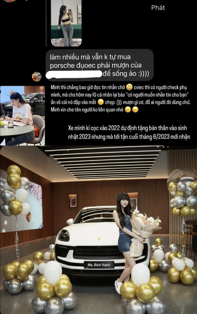 Bên cạnh đó, cô nàng còn sở hữu 2 chiếc xe có giá vài tỷ lên đến cả chục tỷ đồng. Ảnh: FBNV