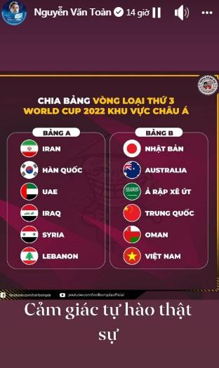 Văn Toàn lại bày tỏ: "Cảm giác tự hào thật sự".