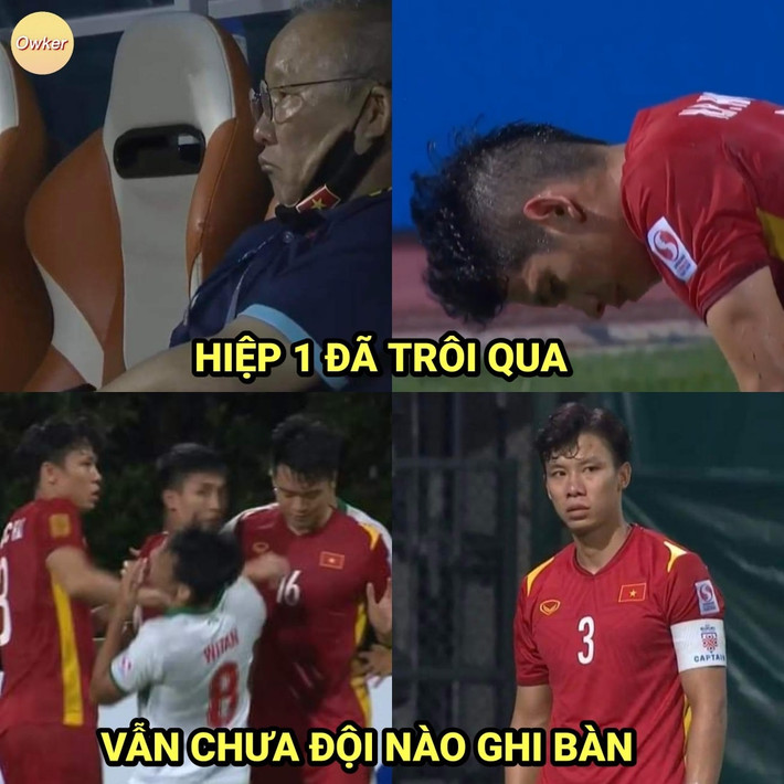 Hiệp 1 trận đấu giữa đội tuyển Việt Nam trôi qua bàn thắng thì chưa tới nhưng những va chạm trên sân của cầu thủ 2 bên thì nhiều vô kể.