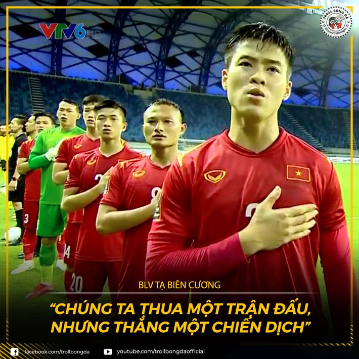 Sau trận thua trước UAE, câu nói của BLV Tạ Biên Cương với nội dung "chúng ta thua một trận đấu, nhưng thắng một chiến dịch" đã trở thành tâm điểm và được dân mạng truyền tay nhau.