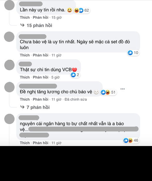 Bình luận của netizen tại page Vietcombank sau khi Thuỷ Tiên đến lấy 18.000 tờ sao kê