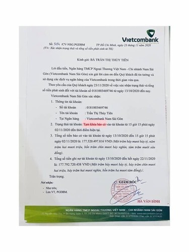 Sau livestream của bà Phương Hằng, ngay lập tức, nhiều người đã tìm đến page Vietcombank để đề nghị được giải đáp thắc mắc về "tạm khóa báo có".