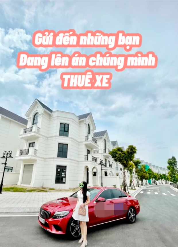 Trong clip, với giọng đọc chậm rãi cho sâu sắc, cô nàng khuyên nhủ: "Gửi đến cộng đồng mạng đang nói chúng mình thuê xe, các bạn thật đáng thương. Không phải các bạn không tin chính tôi, mà các bạn đang không tin chính bản thân các bạn đấy. Các bạn không thể nghĩ được rằng còn trẻ như chúng tôi mà đã thành công đến vậy, mua nhà mua xe...
