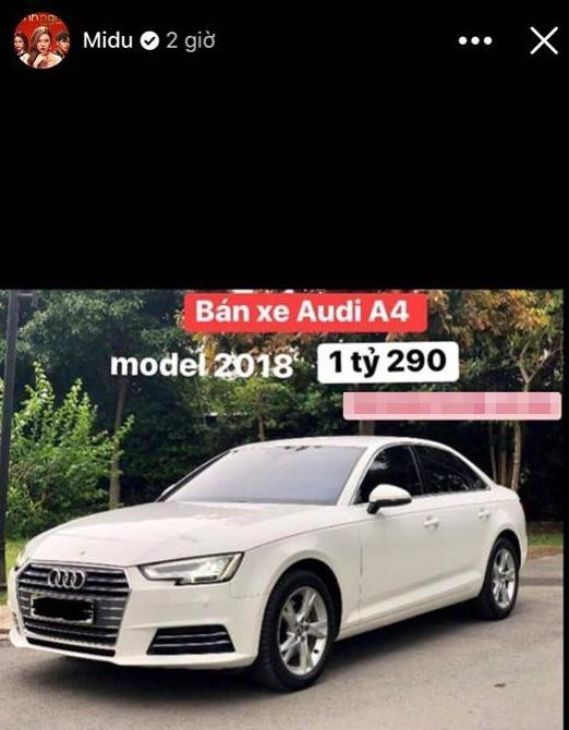 Ngoài sở hữu bất động sản hàng tỷ đồng, Midu còn là đại gia xe. Trước đó, cô nàng từng muốn thanh lý bớt chiếc ô tô thuộc dòng Audi A4 model 2018 màu trắng.