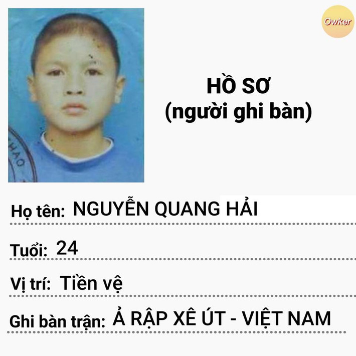 Thậm chí, một số dân mạng còn chế ảnh profile của Quang Hải với dòng chữ gây ấn tượng cực mạnh "Ghi bàn vào trận: Ả Rập Xê-út - Việt Nam".