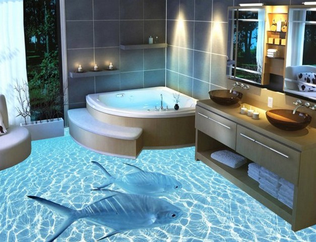 Hình ảnh được tạo thành từ công nghệ sàn 3D thường là khung cảnh thiên nhiên, biển xanh… nhằm tạo cảm giác thoải mái cho gia chủ.