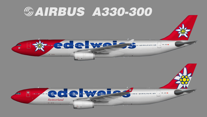 Tháng 3/2011, Edelweiss Air bổ sung chiếc Airbus A330-300 lớn hơn cho đội bay. Ảnh: Edelweiss Air.