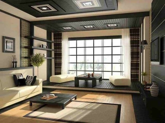 Tác giả đã sử dụng thêm nguyên liệu gỗ để trang trí cho không gian phòng khách. Nội thất thấp, nhỏ, không tốn quá nhiều diện tích giúp căn phòng rộng rãi và thoáng đãng bội phần.