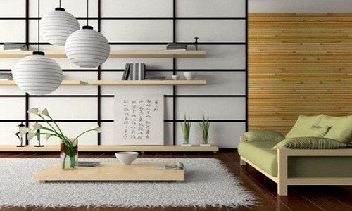 Không gian phòng khách của người Nhật nổi bật với những màu sắc tự nhiên, nhẹ nhàng như màu vàng, màu xanh nhạt.