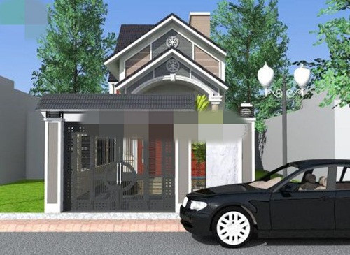 Công trình sang trọng với hệ thống mái thái từ cổng vào nhà. Ảnh: Vinahouse.