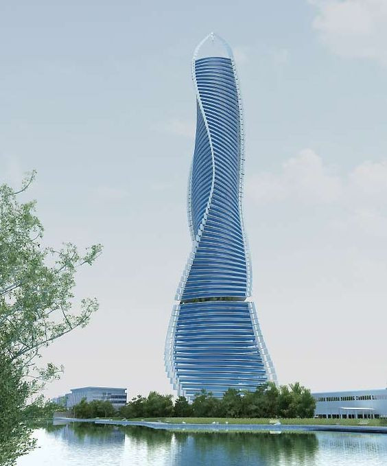 Bên trong tòa tháp còn có một thang máy đặc biệt bên trong lõi bê tông trung tâm cho phép vận chuyển xe hơi lên các tầng. Ảnh: Printest.