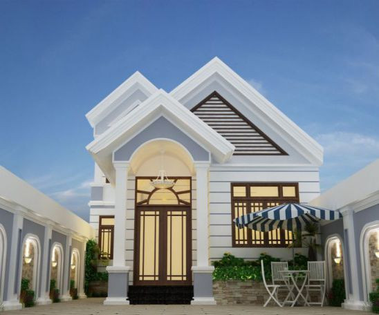 Mẫu nhà ống có phân bố chức năng của từng phòng: 3 phòng ngủ, 1 bếp, phòng tắm, phòng thờ và phòng sinh hoạt chung. Ảnh: Internet.