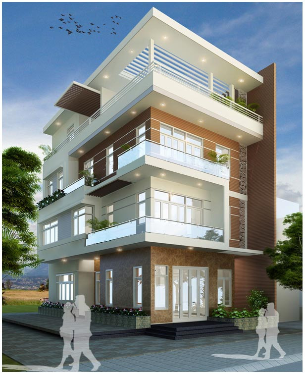Mẫu nhà ống 2 mặt tiền có nhiều ánh sáng, gần gũi với thiên nhiên hơn. Ảnh: Xaynhasaigon.