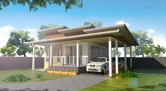 Nhà vườn khó rời mắt với mái 3 tầng phức tạp, có gara ô tô. Ảnh: JG Design.