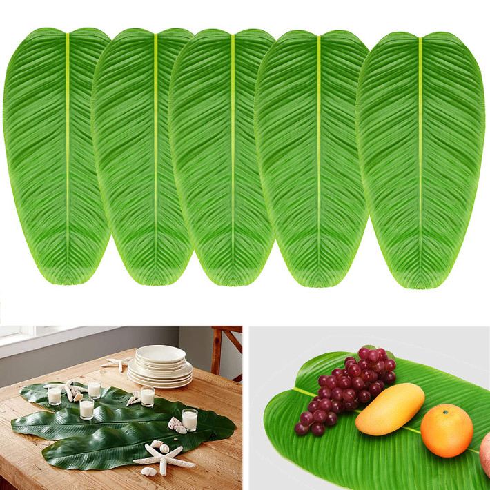 Theo nội dung quảng cáo về sản phẩm, lá chuối không chỉ đẹp mà còn có mùi hương và hương vị tinh tế khi cho thực phẩm nấu lên trên...Ảnh: Amazon