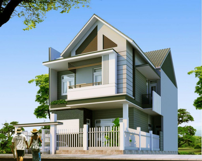 Nhà 2 tầng mái thái tân cổ điển mang đến không gian ấm cúng, công năng tiện nghi, phù hợp với nhiều gia đình Việt. Ảnh: Xaynhanhanh