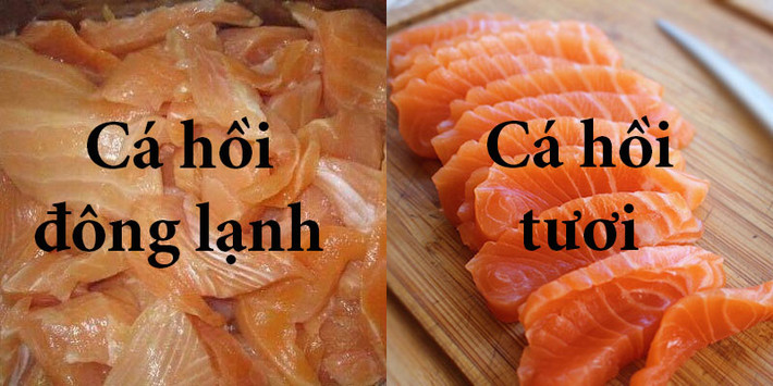 Một phần cũng rất dễ nhận biết cá hồi ngon là mắt cá, mắt cá tươi còn lồi và trong suốt giác mạc vẫn còn độ đàn hồi tốt. Còn đối với cá hồi ươn lâu ngày thì mắt cá đã chuyển sang màu đục và lõm vào trong hốc mắt. Ảnh: Internet