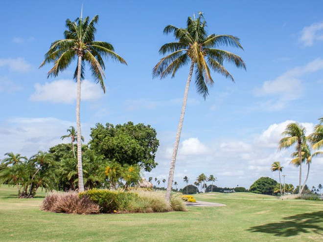 Trong làng có một sân golf 18 lỗ sang trọng.