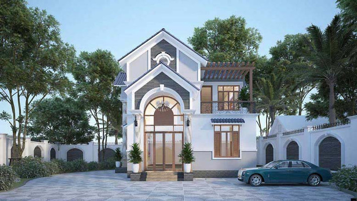 Mẫu nhà mái thái được lược bỏ những chi tiết không cần thiết để tạo nên tổng thể đơn giản và sang trọng. Ảnh: Giabaogroup.