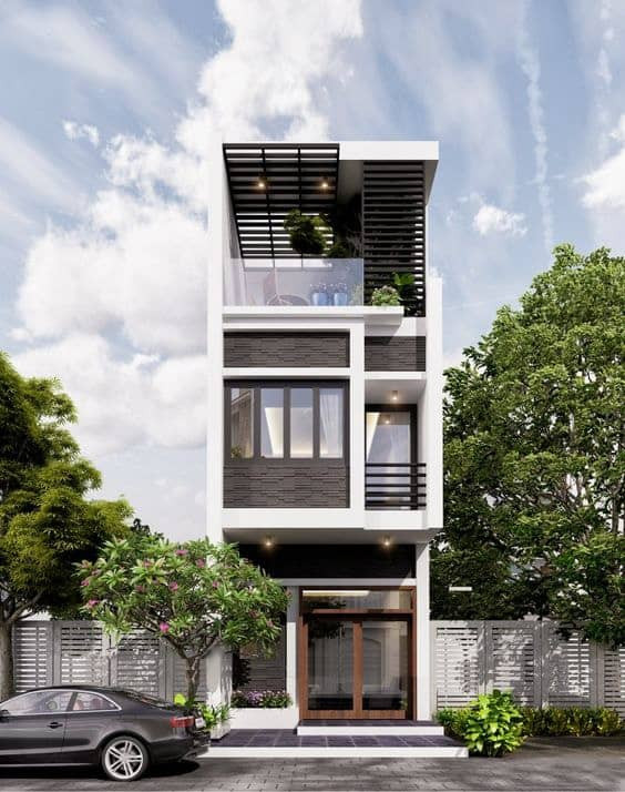 Thiết kế đối xứng tạo nên nét riêng cho ngôi nhà, không rập khuôn, đơn điệu như những nhà phố, nhà ống khác. Ảnh: Noithatduongdai.