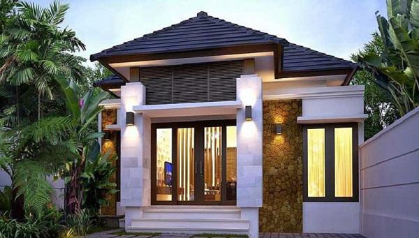 Mảng tường được ốp gạch giúp điểm xuyết cho ngôi nhà đỡ đơn điệu. Ảnh: Homemy.