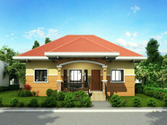 Ngôi nhà nhỏ xinh với gam màu nóng vàng, đỏ chủ đạo. Ảnh: Angcovat.