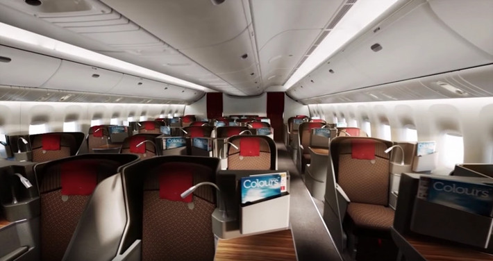 7. Garuda Indonesia Garuda Indonesia là một trong số ít hãng hàng không mang xếp hạng 5 sao của Skytrax. Cabin hạng thương gia mới trên các máy bay Boeing 777-300ER của hãng này làm khách hàng hài lòng với ghế ngồi cỡ lớn có thể trải thành giường, đồ ăn đẳng cấp và bộ dụng cụ vệ sinh hiệu L'Occitane.