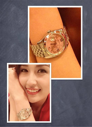 Chiếc đồng hồ Rolex của Mai Phương Thúy sang trọng trị giá khoảng 1 tỷ đồng. Ảnh: Baogiaothong.
