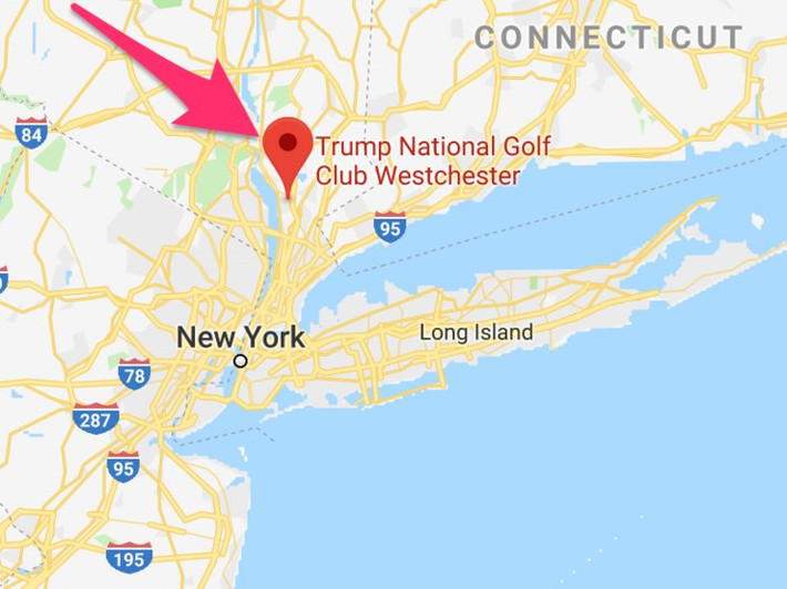 Trong đó, câu lạc bộ golf tại Westchester, New York là Câu lạc bộ golf quốc gia Trump.
