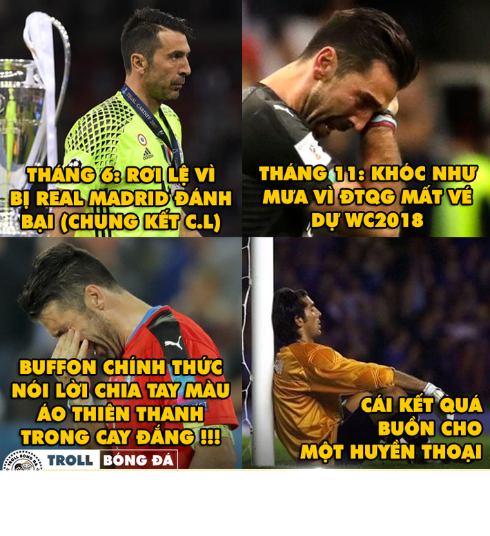 Ảnh chế bóng đá tuần này xoay quanh chủ đề vòng loại World Cup 2018, nơi mà cựu vô địch Italia phải nếm trái đắng khi trong trận play-off với Thụy Điển họ đã thất bại và cũng lỡ luôn chuyến bay tới mùa hè nước Nga 2018. Ảnh trong bài: Troll bóng đá.