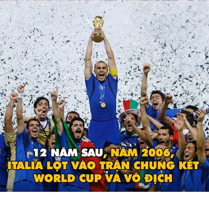 Sau đó 12 năm, các chiến binh của của đất nước hình chiếc ủng đã lại lọt vào trận chung kết và vô địch trên đất Đức.