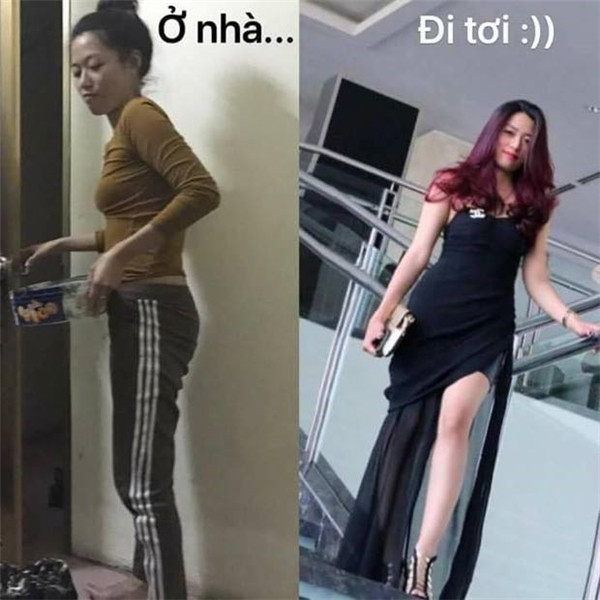 Sự khác biệt giữa chân dung người phụ nữ hiện đại khi đi chơi và ngày xưa khi ở nhà.
