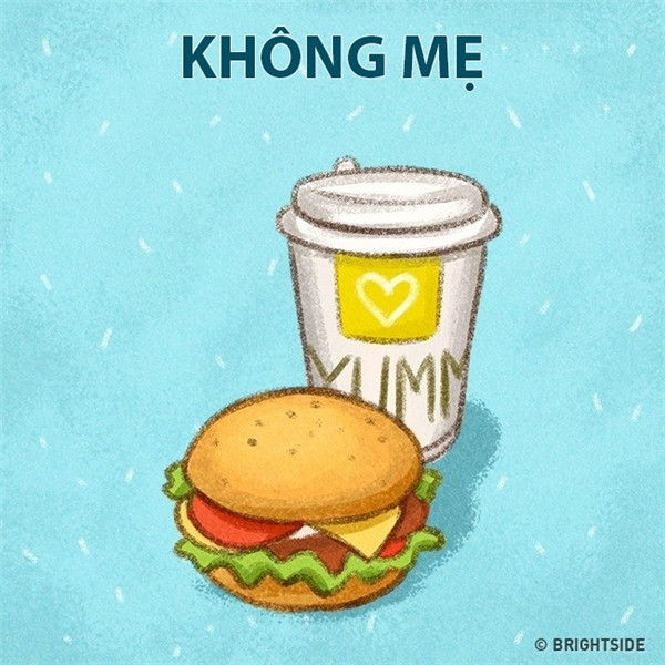 Không có Mẹ, con cứ thế mà làm bạn với đồ ăn nhanh. Ảnh trong bài: Brightside.