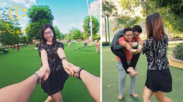 Nắm tay anh đi khắp thế gian, à nhầm, chỉ là nắm tay thằng bạn để chụp ảnh 'sống ảo' thôi.