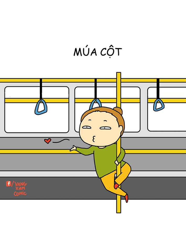 Không những tập đu xà, chiếc cột giữ xe còn là nơi giúp bạn có những bài múa cột cho dẻo người.