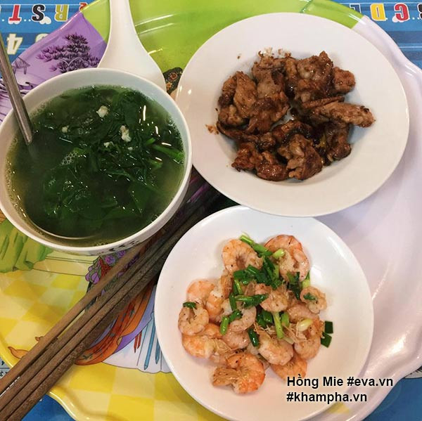 Theo nhiều người, cơm "sinh viên" vốn được nhiều người cho rằng phải đạm bạc thì những mâm cơm của cô gái trẻ Tuyết Hồng lại rất đầy đặn, thậm chí có phần hơi thừa dinh dưỡng cho một cô gái trẻ.