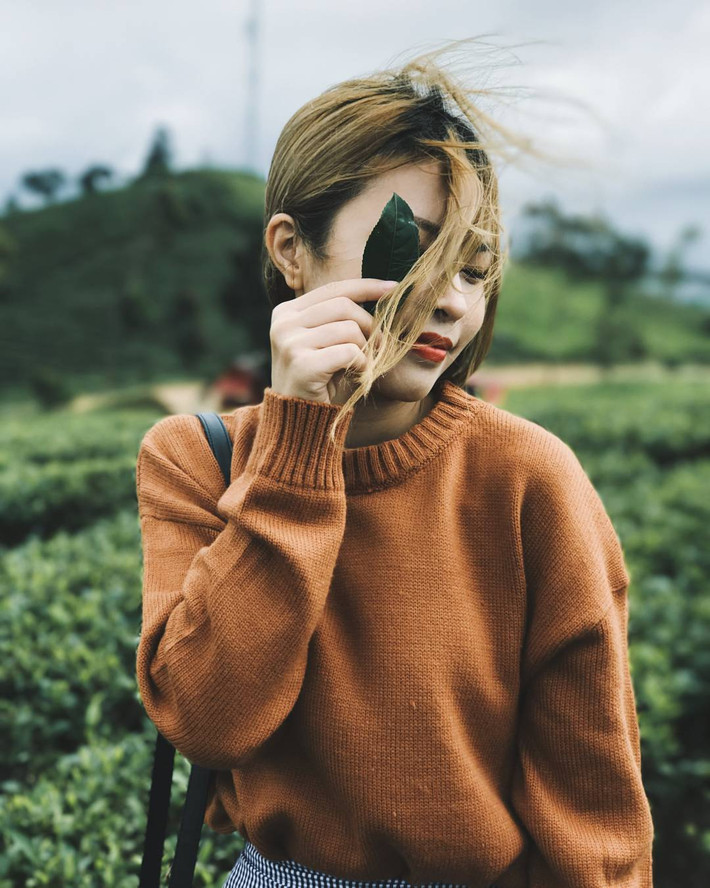 Đứng từ đồi chè hướng tầm mắt ra xa, du khách như bị "mất hồn" trong tích tắc bởi sắc xanh tươi rói của lá chè, mênh mông bạt ngàn và đâu đó còn thoang thoảng hương thơm của lá chè.