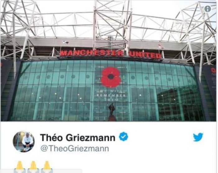 Em trai hé lộ Griezmann gia nhập M.U: Em ruột Theo của Antoine Griezmann vừa bóng gió về điểm đến tiếp theo của tiền đạo người Pháp. Cụ thể, Theo Griezmann vừa đăng tải bức ảnh sân Old Trafford lên trang cá nhân kèm theo 3 biểu tượng chắp tay cầu xin. Hành động này không khác gì dấu hiệu cho thấy, Griezmann đã sẵn sàng chuyển tới khoác áo M.U trong kỳ chuyển nhượng mùa Đông năm nay.