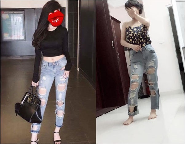Chiếc quần rách chẳng khác gì chiếc bao tải. Ảnh sử dụng trong bài: Sưu tập Facebook.