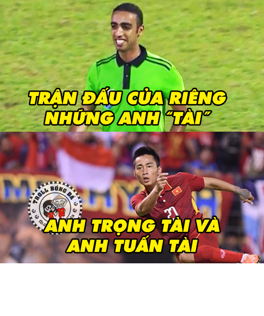 Sau trận hòa của U22 Việt Nam với U22 Indonesia làm cánh cửa đi tiếp của học trò HLV Hữu Thắng hẹp lại, nhiều khán giả bức xúc bình luận trên Facebook rằng đây là trận đấu của cặp "song tài". Ảnh: Troll Bóng Đá