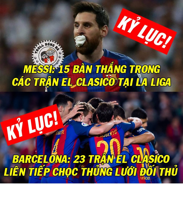 Messi có kỷ lục và Barca cũng vậy. Ảnh sử dụng trong bài: Troll bóng đá
