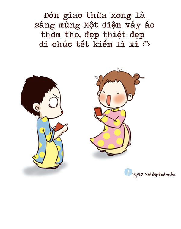 Diện quần áo mới đi nhận lì xì.