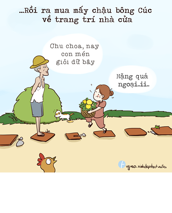 Tết của ngày xưa là khi bọn trẻ cảm thấy được vui khi nhận được những lời khen của ba mẹ khi chúng tự giác dọn nhà.