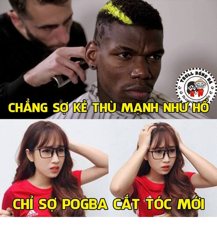 Chứng kiến vận đen của Pogba khi cắt tóc, các fan của MU đã đúc rút ra một câu thơ "Chẳng sợ kẻ thù mạnh như hổ, chỉ sợ Pogba cắt tóc mới".