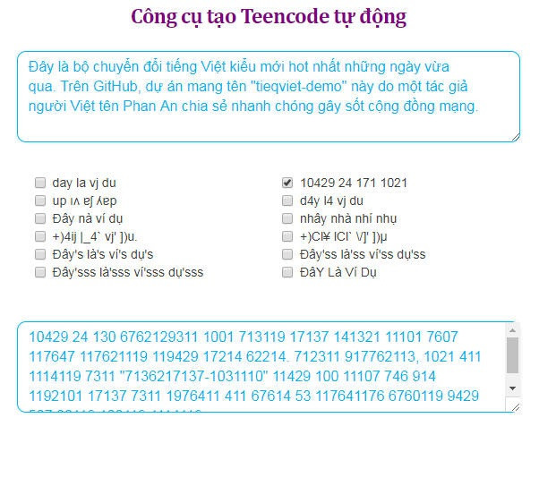 Trào lưu viết chữ bằng số rộ lên bắt nguồn từ bộ truyện tranh nổi tiếng Conan khi tác giả đã biến chữ “KID” (tên của siêu đạo trộm trong truyện) thành 1412 (14 = KI, 12 = D). Từ đó, giới trẻ sáng tạo ra nguyên bộ chữ cái bằng số để có thể sử dụng thuận tiện. Sẽ có rất nhiều bảng chữ thành số khác nhau tùy vào người “sáng tác” nhưng đa phần, nguyên tắc chung khi viết chữ thành số là các con số phải có nét giống chữ cái mà mình sử dụng. Chẳng hạn, chữ A sẽ là 4, chữ I là 1, chữ G là 6